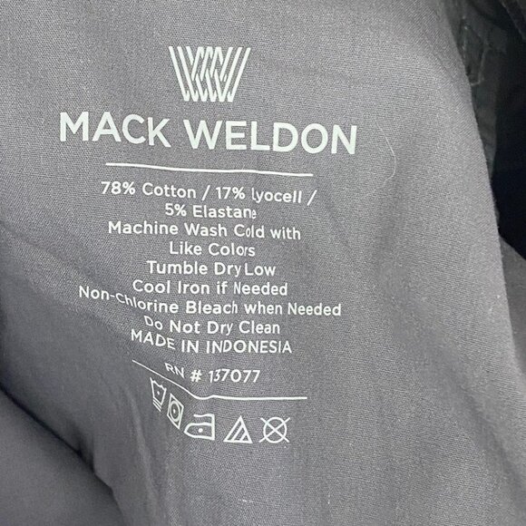 New‎ Mack Weldon Technical Chino Pants Grey Maverick Size 32 by 32 Modern Casual - Picture 9 of 16